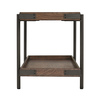 Alaterre Furniture Kyra 42"L Oak and Metal Bench with Shelf ANKY03RBG